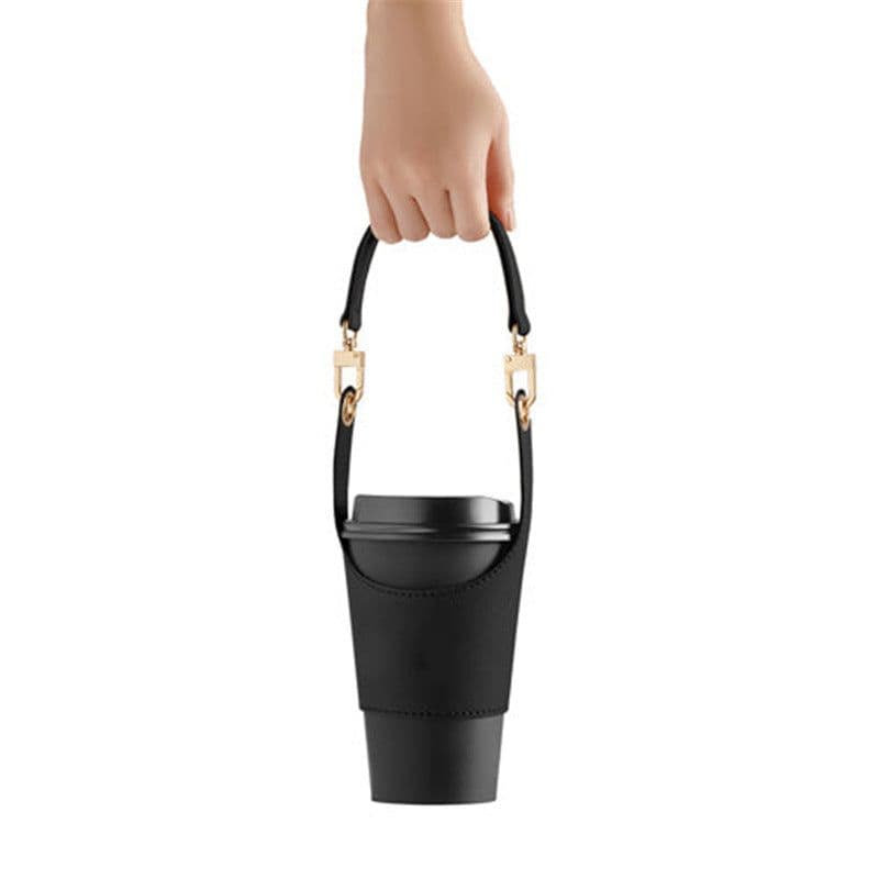 image-Leather Portable Cup Cover Portable Milky Tea Cup Heat Insulation Insulation Hot Bag