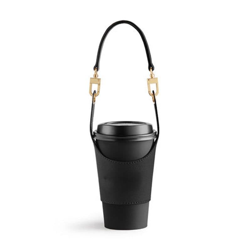 image-Leather Portable Cup Cover Portable Milky Tea Cup Heat Insulation Insulation Hot Bag