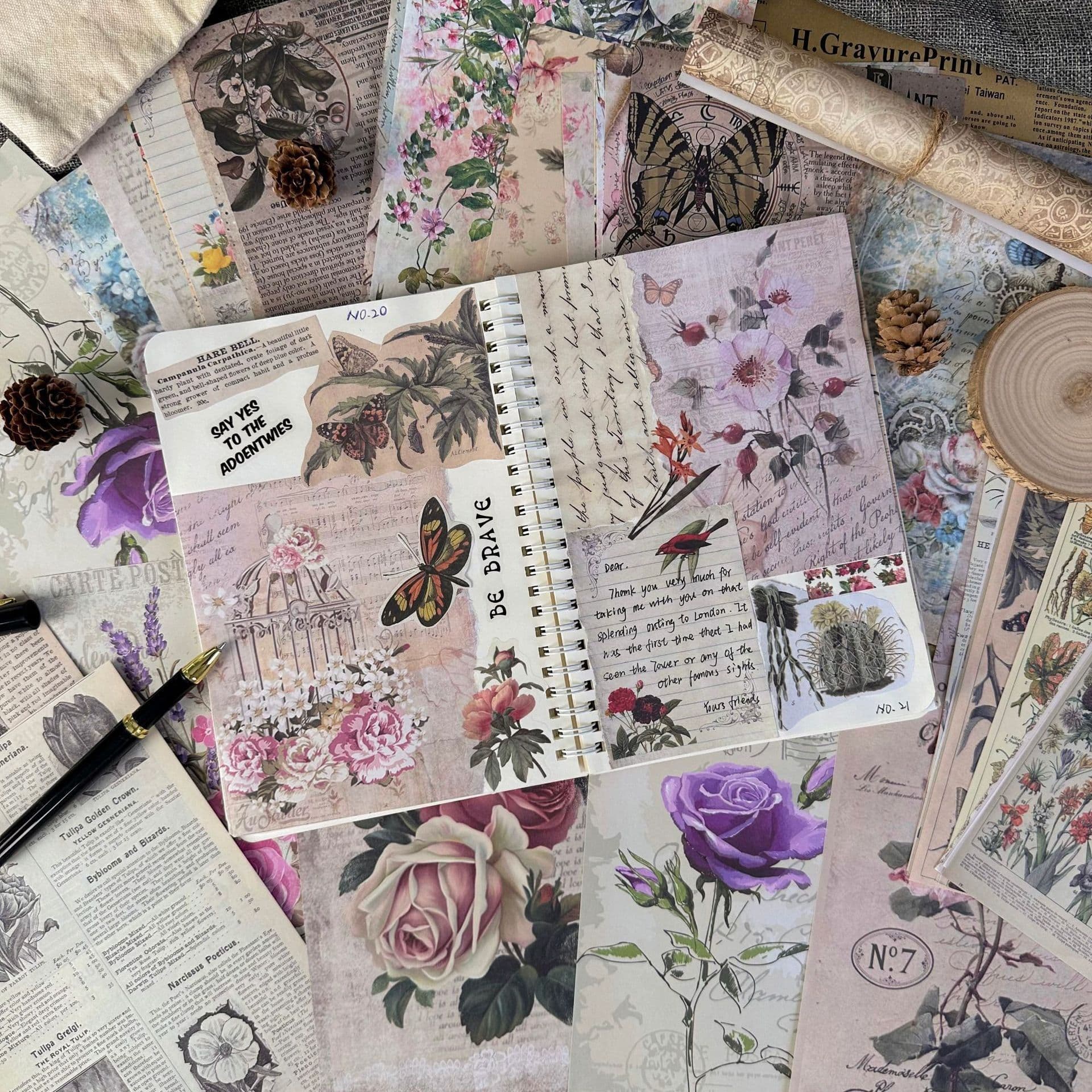 image-30 Pieces Diary Newspaper Decoration Scrapbook Material Paper