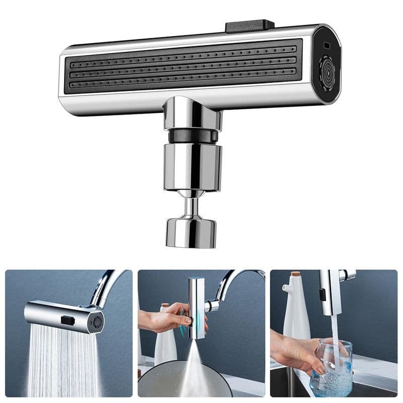 image-Kitchen Faucet Waterfall Outlet Splash Proof Universal Rotating Bubbler Multifunctional Water Nozzle Extension Kitchen Gadgets