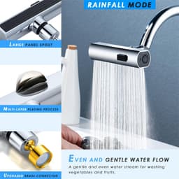 image-Kitchen Faucet Waterfall Outlet Splash Proof Universal Rotating Bubbler Multifunctional Water Nozzle Extension Kitchen Gadgets