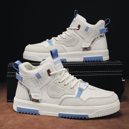 image-High-top Shoes Men's Flat Sneakers Trendy Versatile Student Casual Shoes Pumps
