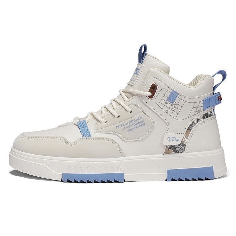 image-High-top Shoes Men's Flat Sneakers Trendy Versatile Student Casual Shoes Pumps