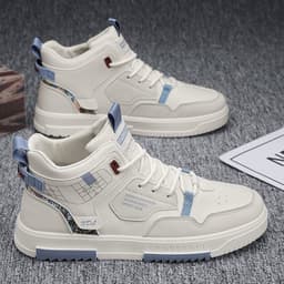 image-High-top Shoes Men's Flat Sneakers Trendy Versatile Student Casual Shoes Pumps