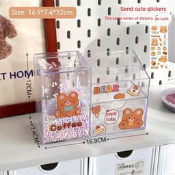 image-Student Large Capacity Desk Stationery Cute Girl Makeup Brush Holder