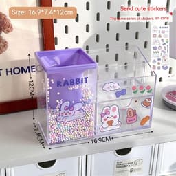 image-Student Large Capacity Desk Stationery Cute Girl Makeup Brush Holder