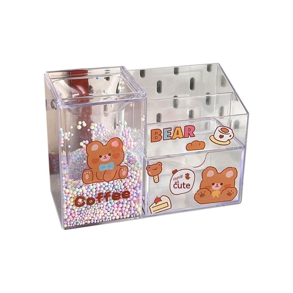 image-Student Large Capacity Desk Stationery Cute Girl Makeup Brush Holder