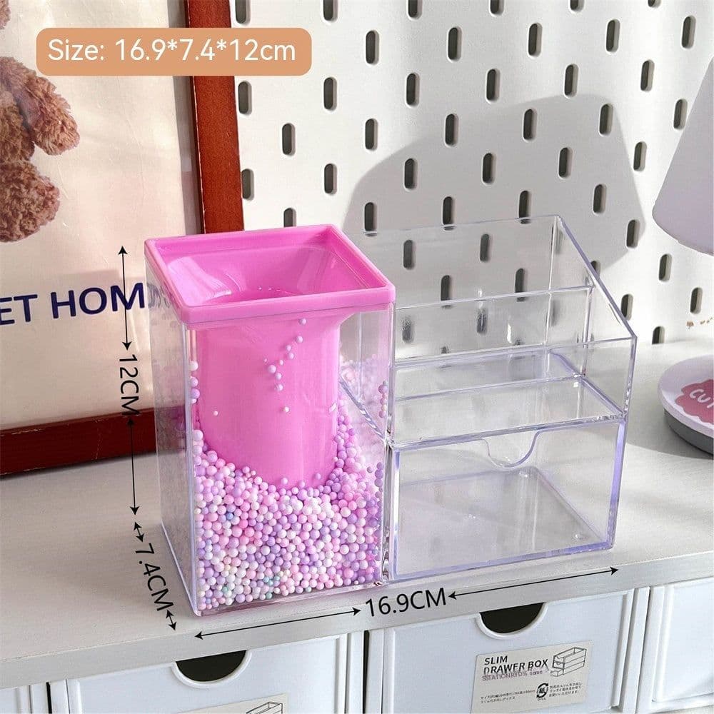 image-Student Large Capacity Desk Stationery Cute Girl Makeup Brush Holder