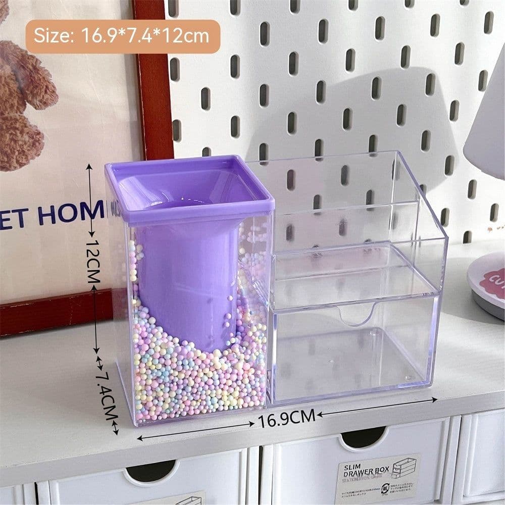 image-Student Large Capacity Desk Stationery Cute Girl Makeup Brush Holder