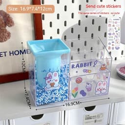 image-Student Large Capacity Desk Stationery Cute Girl Makeup Brush Holder