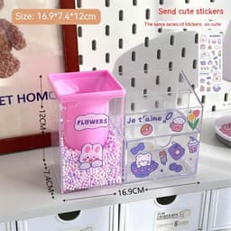 image-Student Large Capacity Desk Stationery Cute Girl Makeup Brush Holder