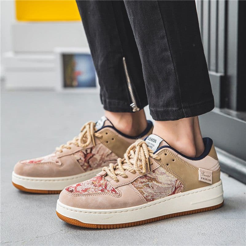 image-Men's Low-top Lace-up Casual Breathable Outdoor Sports Board Shoes