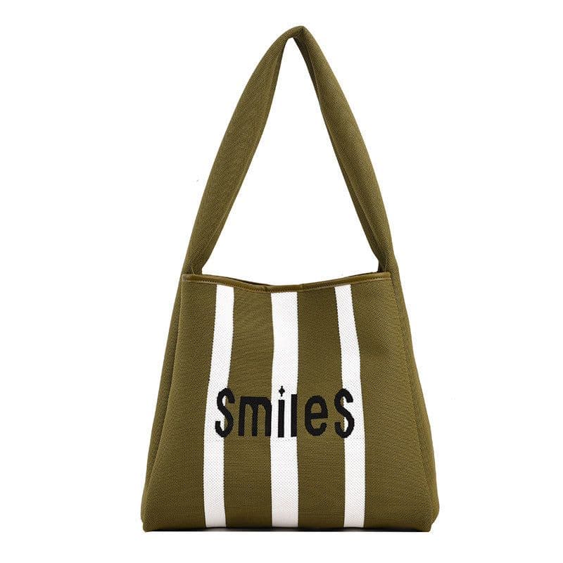 image-Women's Woven Fabric Tote Bag Contrast Color Large Capacity