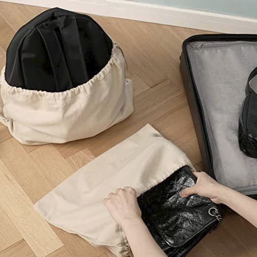 image-Luxury Dustproof Suede Drawstring Bundle Buggy Bag