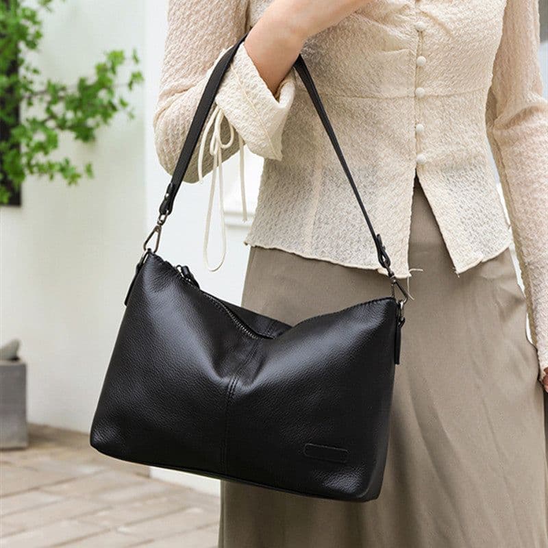 image-Soft Texture Top Layer Soft Cowhide Women's Cross-body Bag