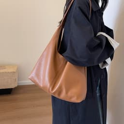 image-2Pcs Handbags Large Capacity Bag Women Underarm Korean Style Soft Pu Leather Shopping Shouder Bags With Small Wallet
