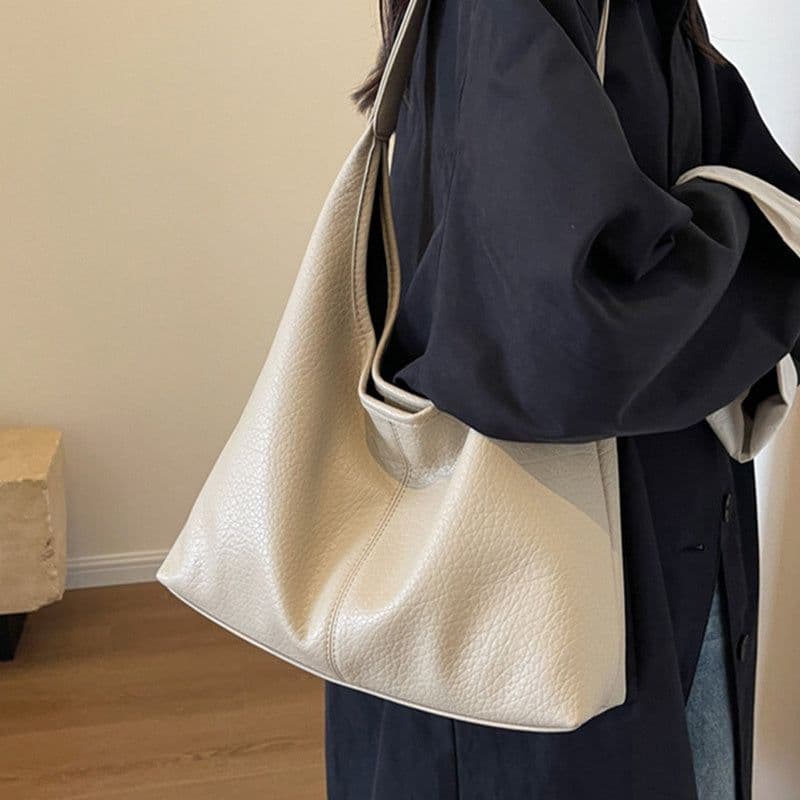 image-2Pcs Handbags Large Capacity Bag Women Underarm Korean Style Soft Pu Leather Shopping Shouder Bags With Small Wallet