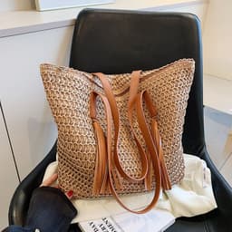 image-High-grade Large-capacity Woven Shoulder Bag For Women