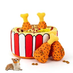 image-Plush Food Leakage Puzzle Simulation Chicken Leg Interactive Sound Dog Toy