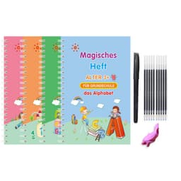 image-Children's Groove English Calligraphy Practice Board French German Painting Magic English Stickers Copy Control Pen Training Book