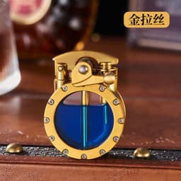 image-NEW Metal Rocker Arm Kerosene Lighter Creative Personality Round Transparent Oil Tank Fire Lighter