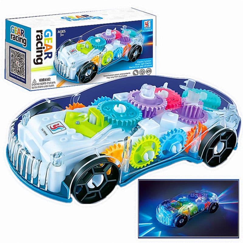 image-Transparent Gear Concept Light Music Electric Toy Car Model