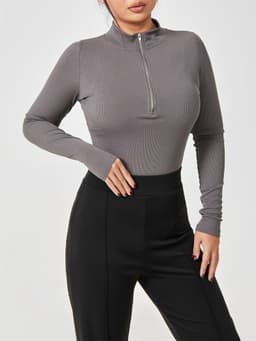 image-Fashion Long Sleeve Jumpsuit Seamless Slimming Shapewear For Women Romper