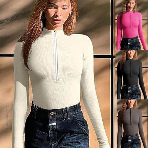 image-Fashion Long Sleeve Jumpsuit Seamless Slimming Shapewear For Women Romper