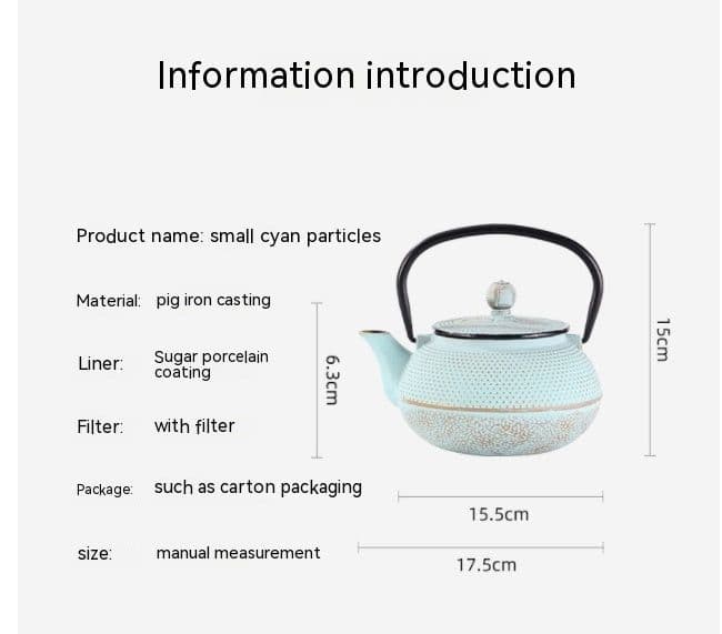 image-Green Particles Xiaoding Cast Iron Kettle