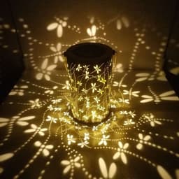 image-Dragonfly Solar Iron Hollow Portable Lantern Outdoor Garden Courtyard Decoration Hanging Lamp