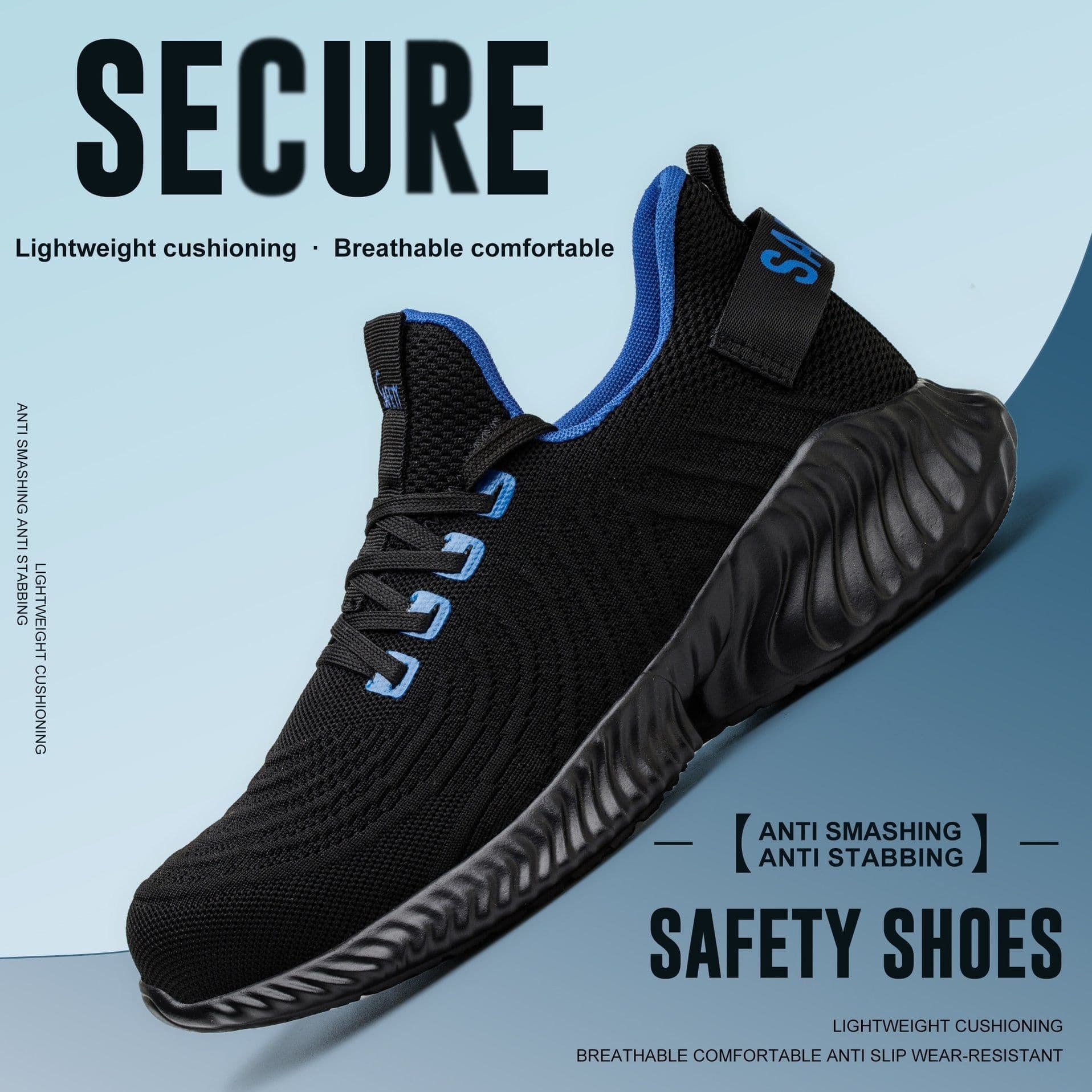 image-Four Seasons Anti-smashing And Anti-penetration Steel Toe Cap Work Shoes Breathable Comfortable And Safe