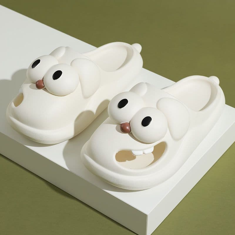 image-Cartoon Big Eye Dog Slippers For Women