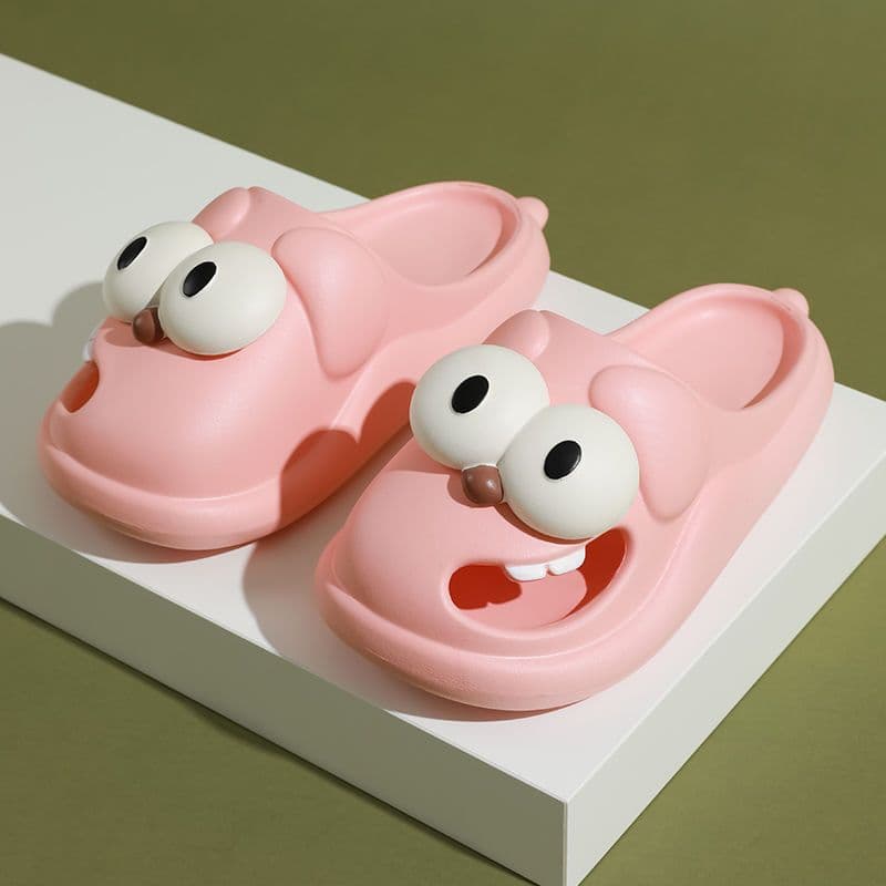 image-Cartoon Big Eye Dog Slippers For Women