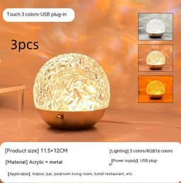 image-New Water Ripple Projector Night Light Crystal Mood Lamp Bedside Home Bedroom Decoration Aesthetic Christmas Gift Sunset Lights