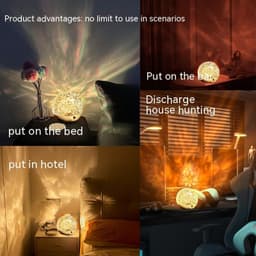 image-New Water Ripple Projector Night Light Crystal Mood Lamp Bedside Home Bedroom Decoration Aesthetic Christmas Gift Sunset Lights