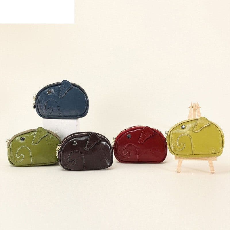 image-Wallet With Keychain Genuine Leather Multifunctional Coin Card Holder