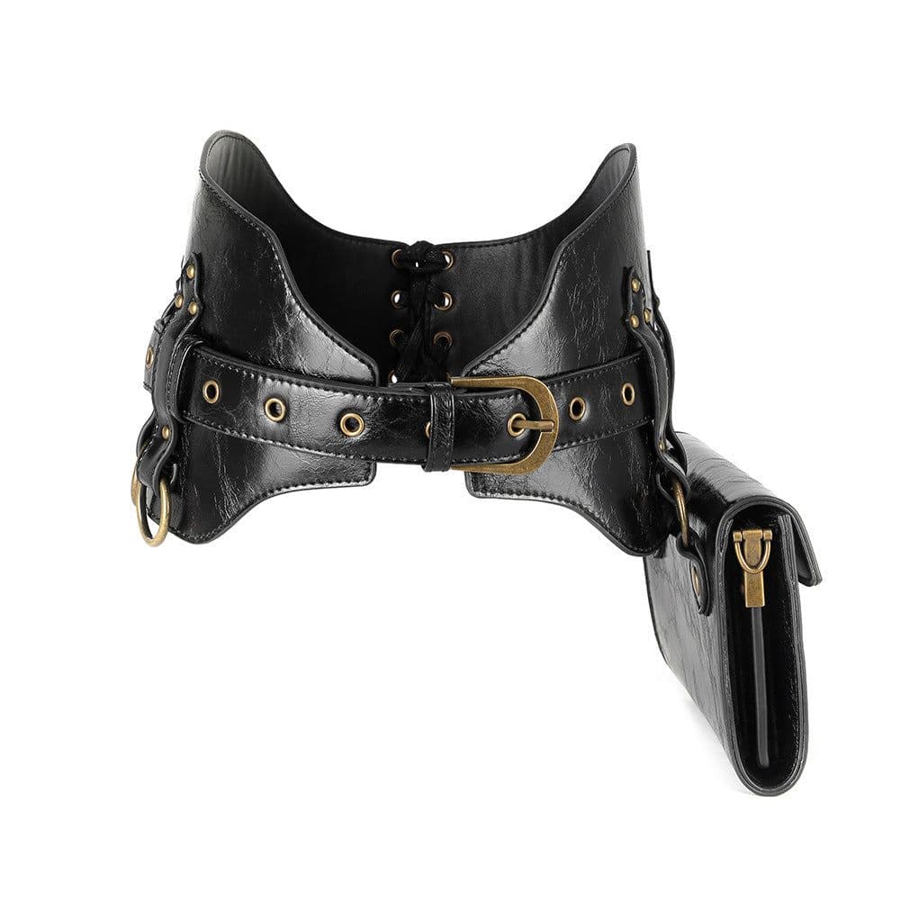 image-Steampunk PU Leather Women's Bag Outdoor Mobile Phone