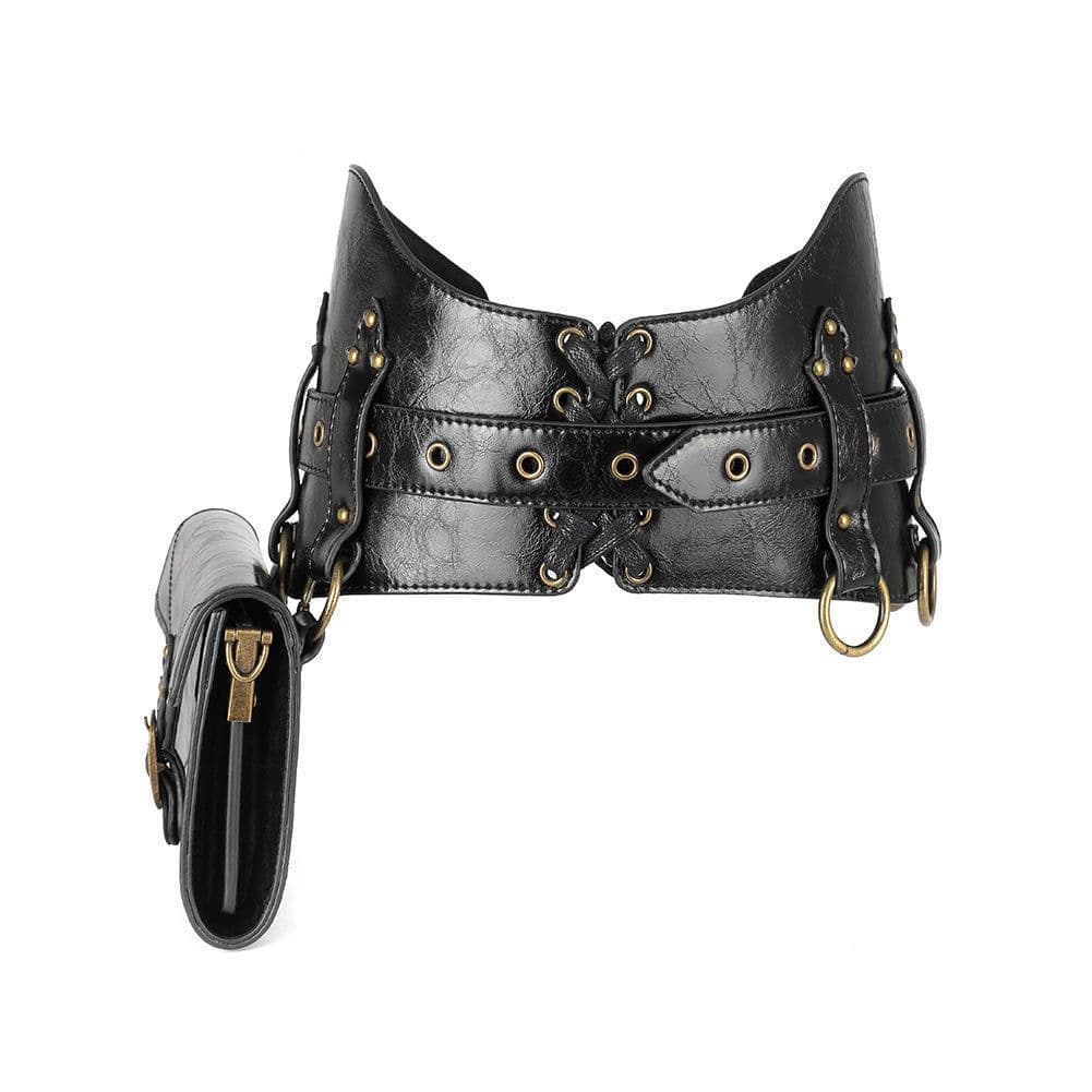 image-Steampunk PU Leather Women's Bag Outdoor Mobile Phone