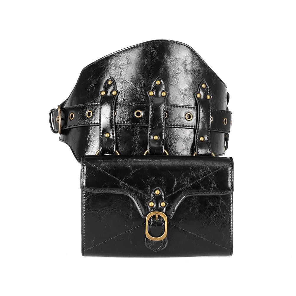 image-Steampunk PU Leather Women's Bag Outdoor Mobile Phone