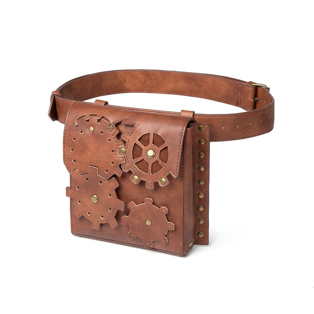 image-Retro Women's Bag Brown Gear Outdoor Mobile Phone Zero Waist Bag