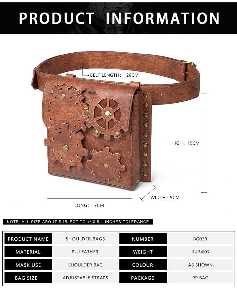 image-Retro Women's Bag Brown Gear Outdoor Mobile Phone Zero Waist Bag