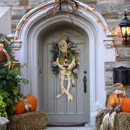 image-Mummy Halloween Wreath Door Pendant Haunted House Decoration Portable Ghost Festival Horror Wreath Party Supplies Decoration
