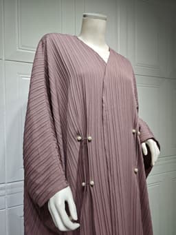 image-Muslim Women's Wear Modest Modern Fashion Turkish Striped Casual Plus Size Abaya Cardigan Robe