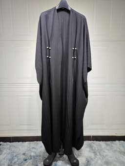 image-Muslim Women's Wear Modest Modern Fashion Turkish Striped Casual Plus Size Abaya Cardigan Robe