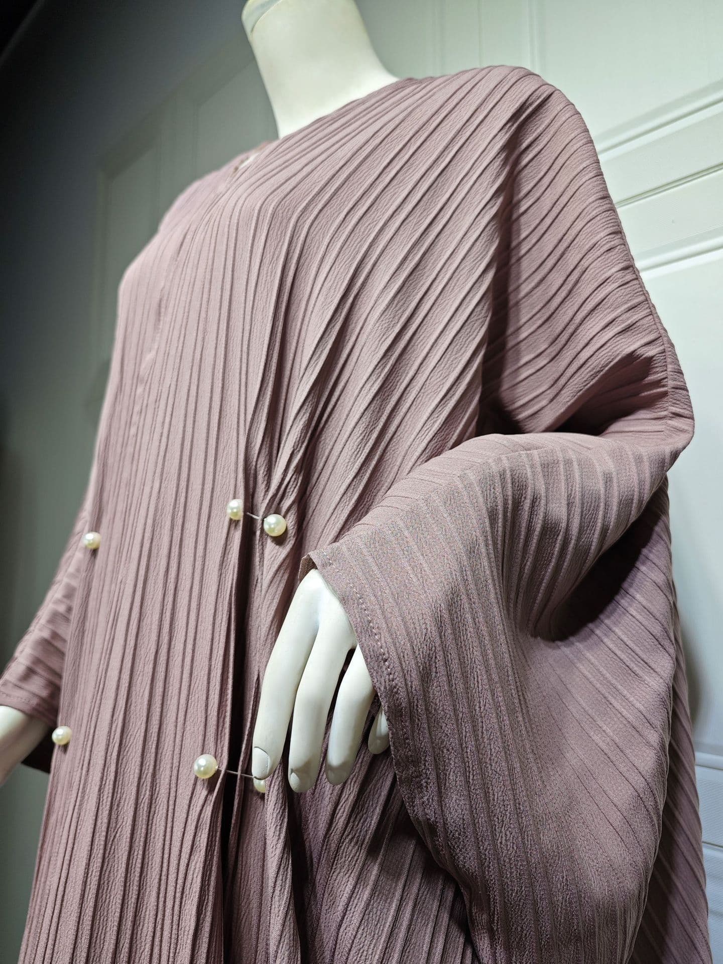 image-Muslim Women's Wear Modest Modern Fashion Turkish Striped Casual Plus Size Abaya Cardigan Robe