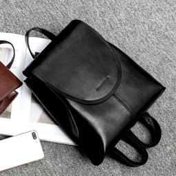 image-Genuine Leather Women's Bag Soft Surface Retro College Women's Backpack