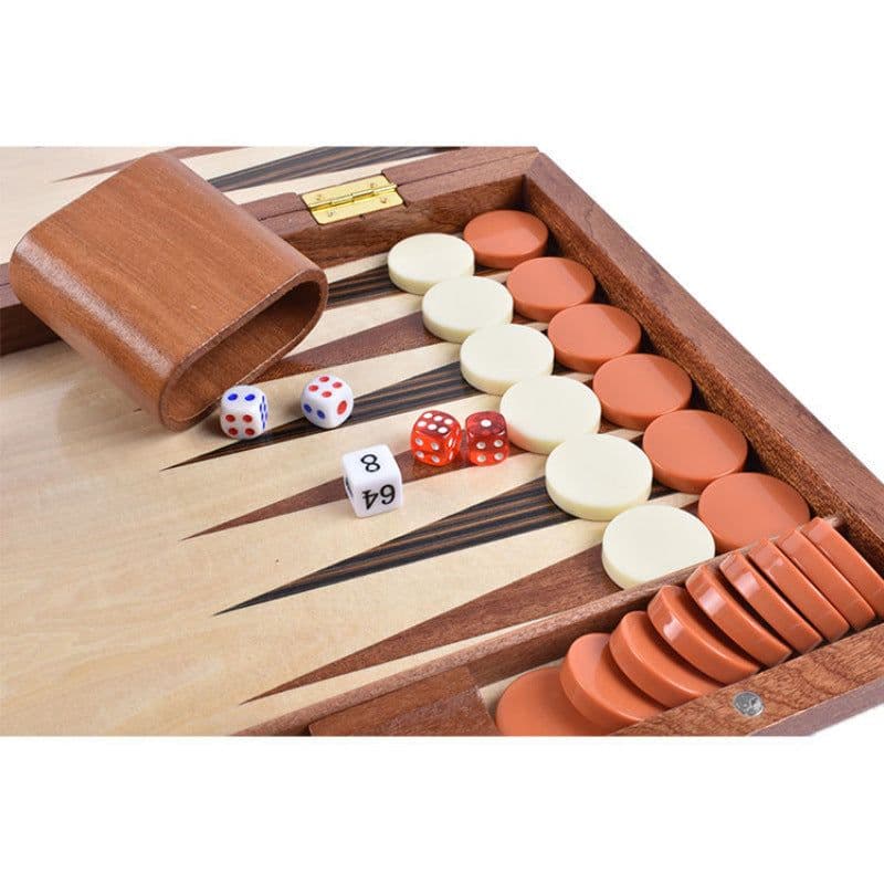 image-Factory High-grade Wooden Western Backgammon Chess Box Solid Wood Baccarat