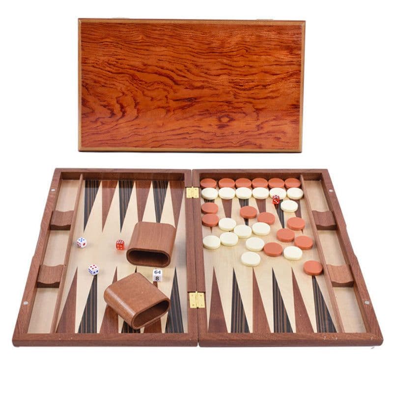 image-Factory High-grade Wooden Western Backgammon Chess Box Solid Wood Baccarat