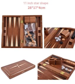 image-Factory High-grade Wooden Western Backgammon Chess Box Solid Wood Baccarat