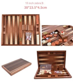 image-Factory High-grade Wooden Western Backgammon Chess Box Solid Wood Baccarat